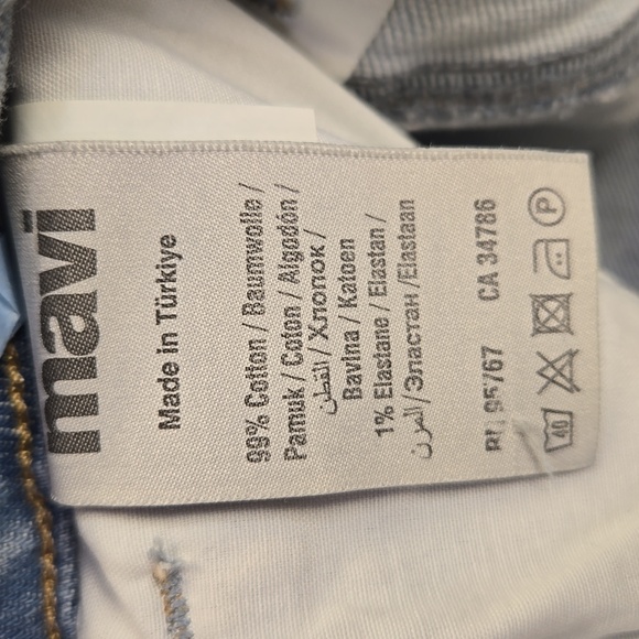 Mavi light wash Viola high rise slim straight leg cropped jeans size 27/29, NWT - Picture 12 of 15